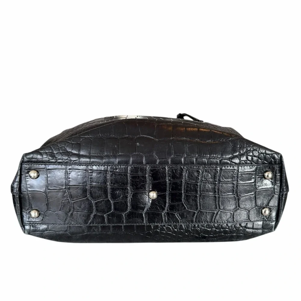 Furla black crocodile